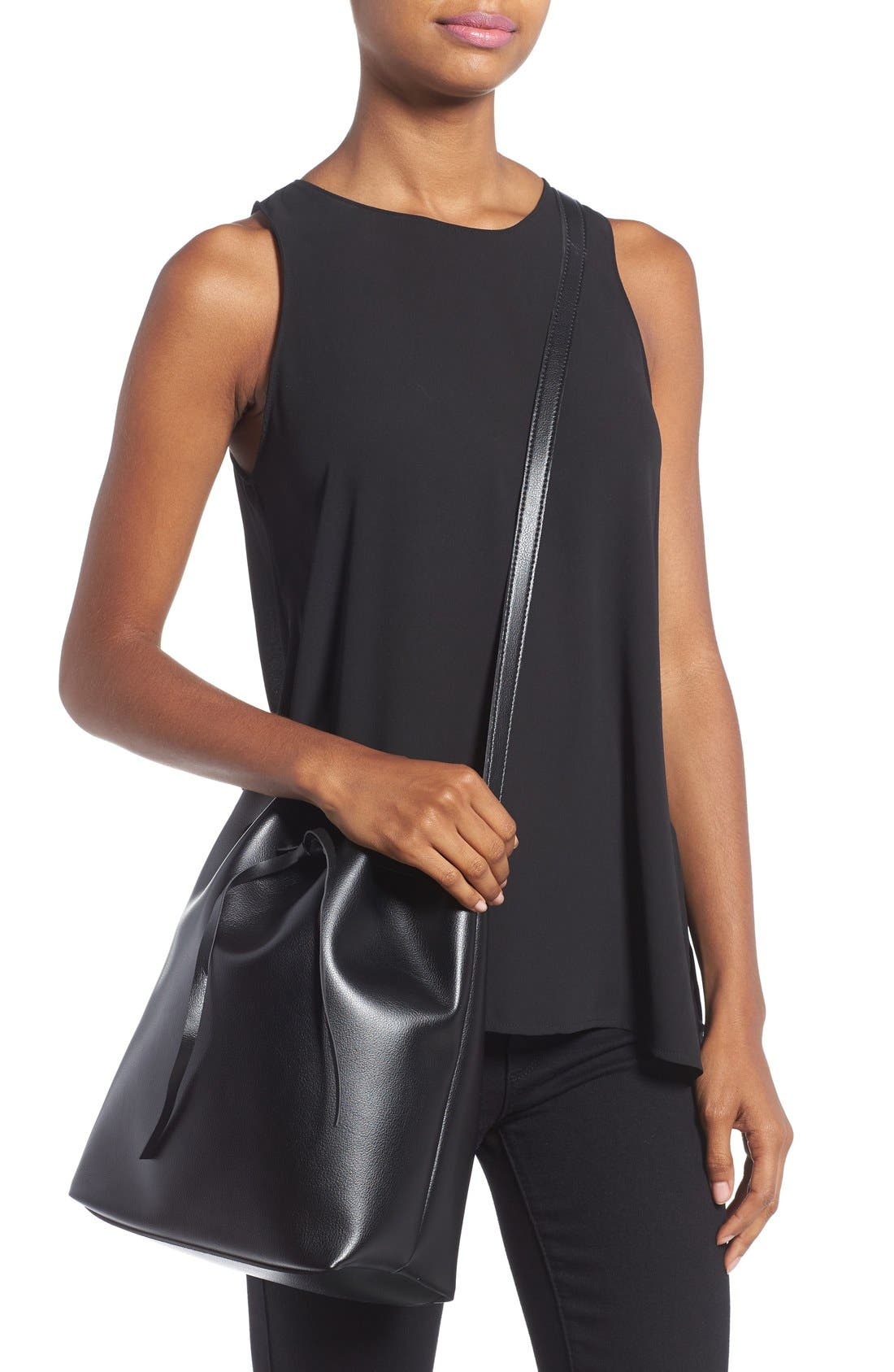 Sole Society 'Blackwood' Faux Leather Bucket Bag, Alternate, color, 