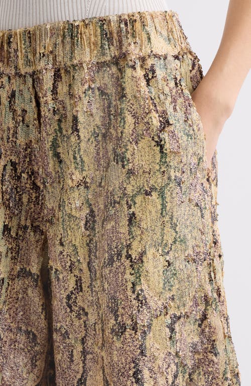Shop Dries Van Noten Pomy Snakeskin Print Sequin Shorts In Lilac
