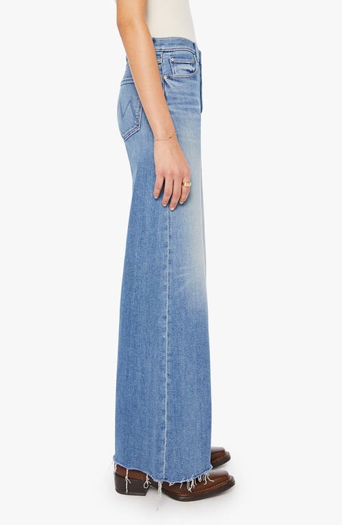 Mother The Tomcat Swisher Sneak Frayed Wide Leg Jeans In Blue