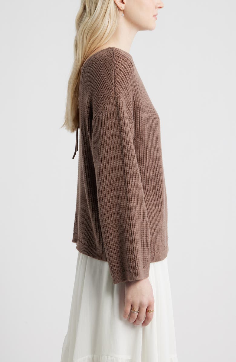 BP. Cotton Open Stitch Sweater, Alternate, color, Brown Quartz