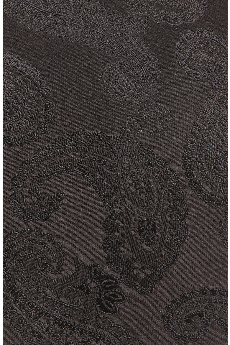 Paisley Woven Silk Tie, Alternate, color, BLACK