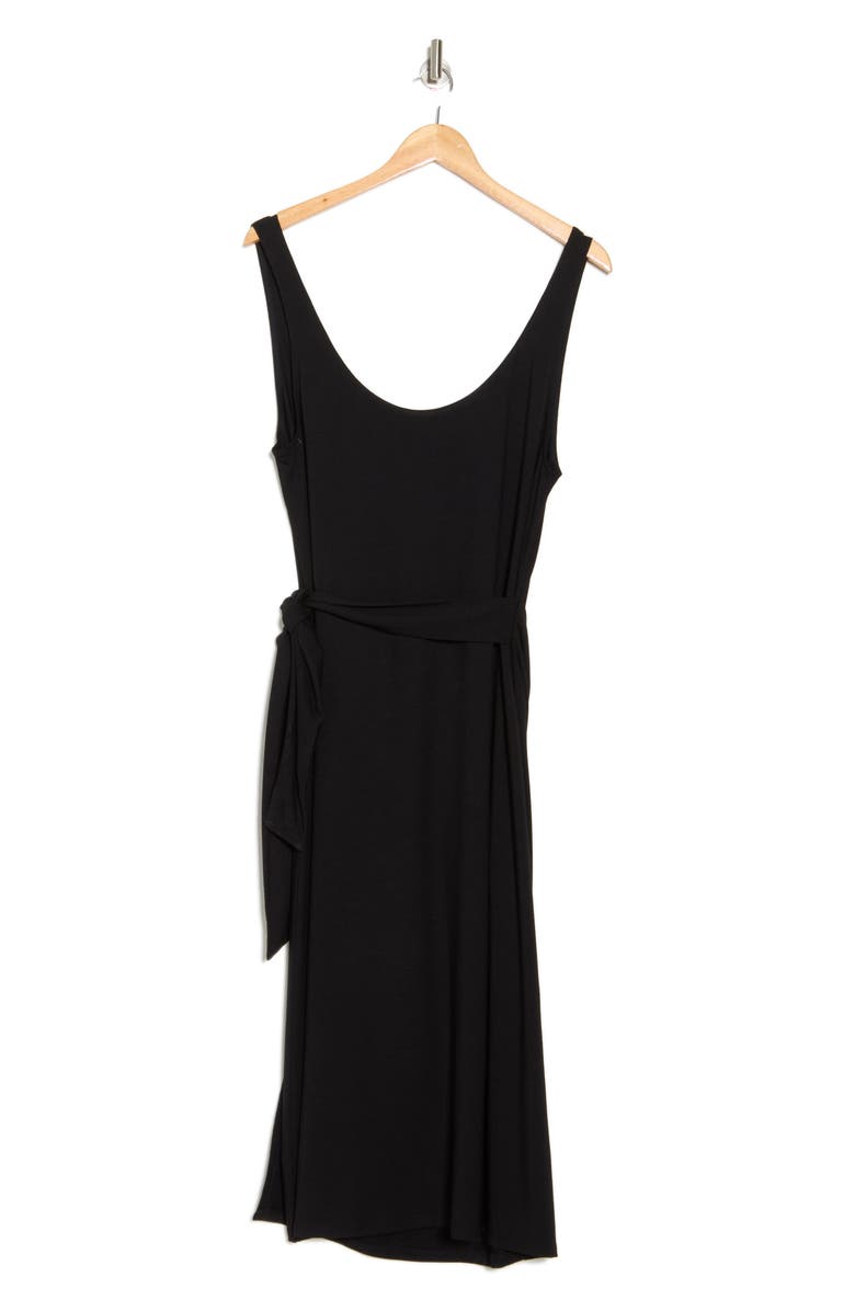 Vince Scoop Neck Wrap Tank Dress, Alternate, color, Black