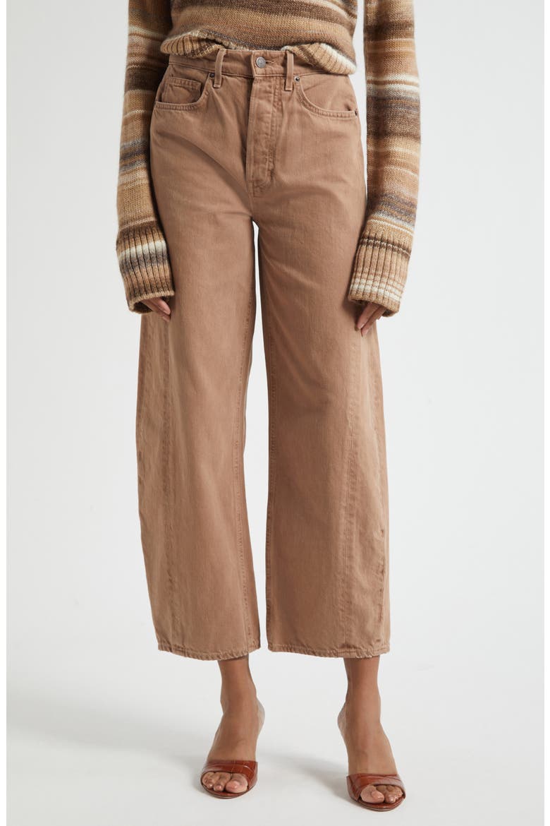 Ryder High Waist Barrel Leg Jeans, Main, color, TAN SIERRA