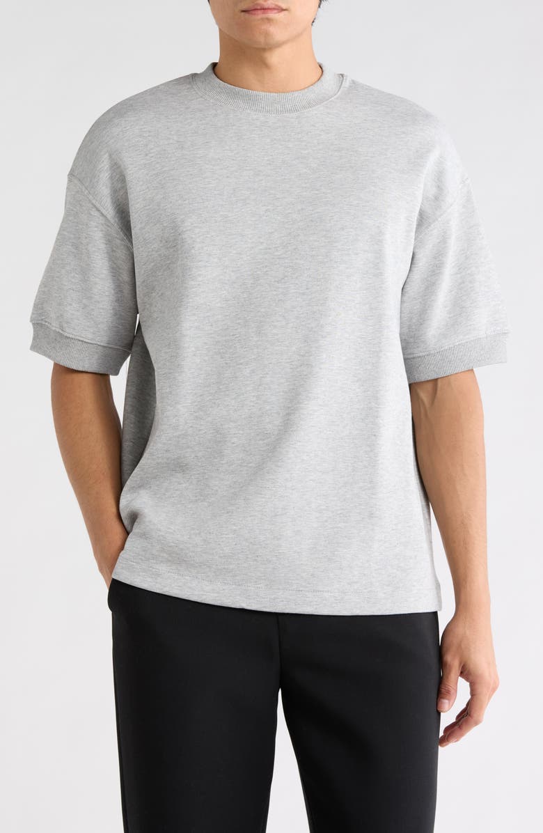DENIM AND FLOWER Heavy Weight Short Sleeve Crew Tee, Main, color, Gray Heather