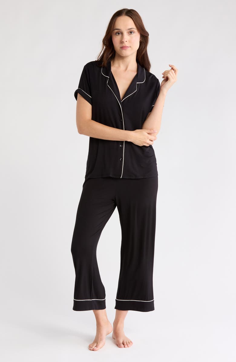 NORDSTROM RACK Tranquility Cropped Pajamas, Alternate, color, Black