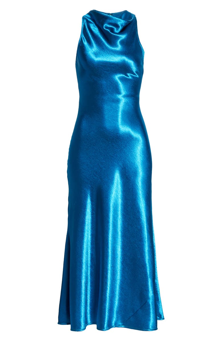 Sies Marjan Andy Cowl Neck Satin A-Line Midi Dress, Alternate, color,
