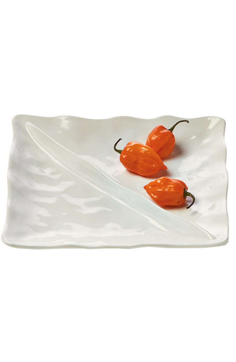 tag Formoso White Stoneware Square Divided Serving Plate, Alternate, color, White