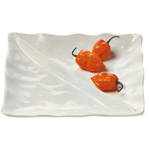 Tag Formoso White Stoneware Square Divided Serving Plate In White