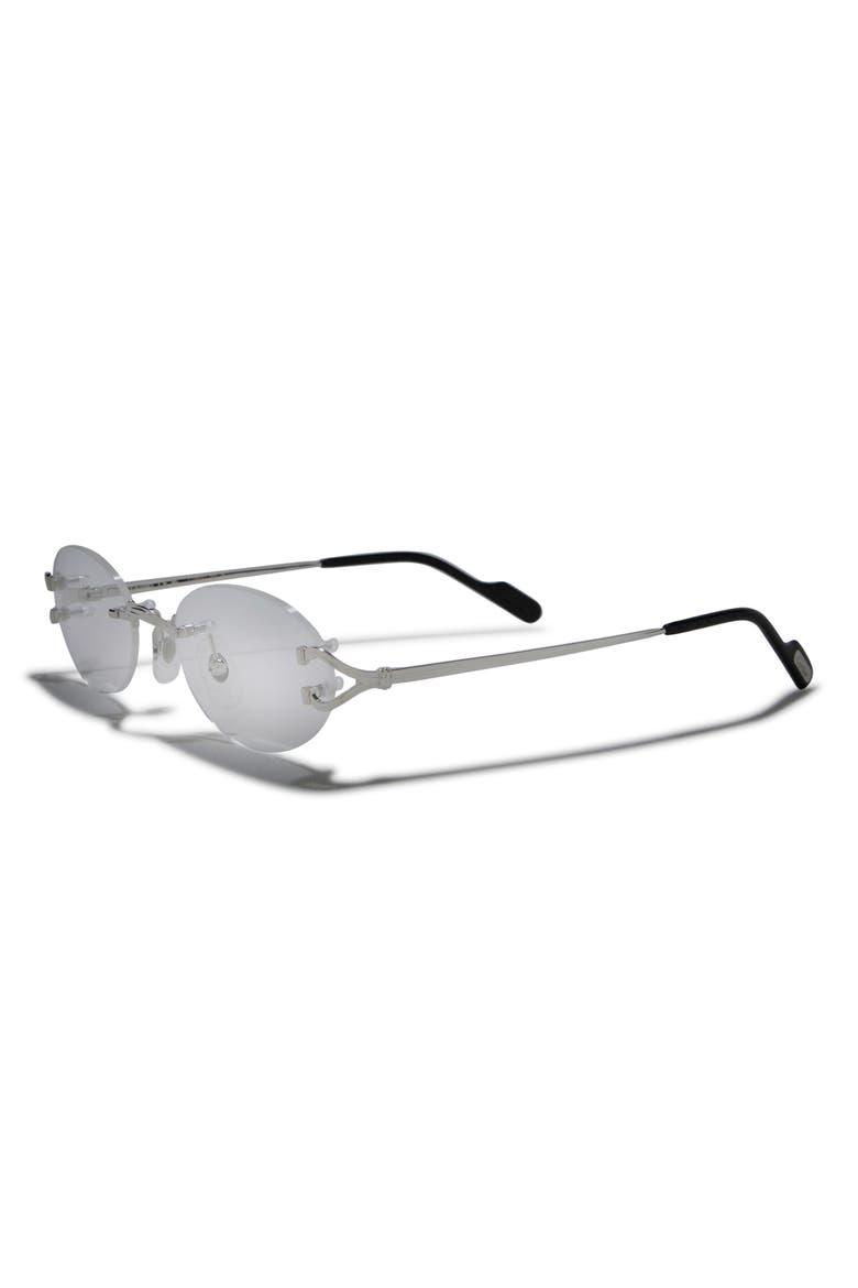 52mm Oval Optical Glasses, Alternate, color, SILVER