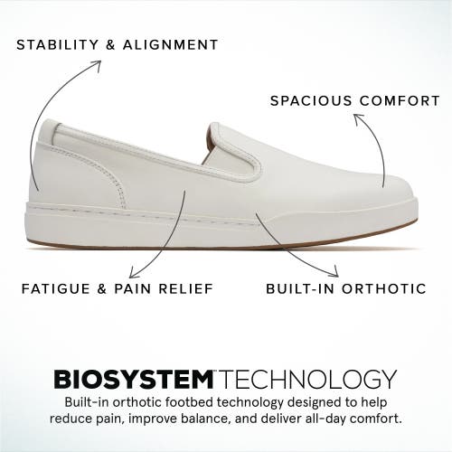 Abeo Encore Slip On In White Leather - Regular