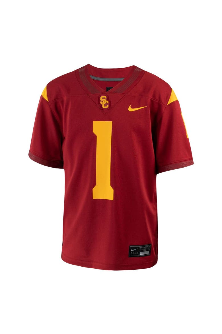 Youth Nike #1 Crimson USC Trojans 1st Armored Division Old Ironsides Untouchable Football Jersey, Alternate, color, Crimson