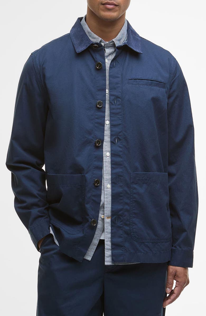 Barbour Cole Tailored Poplin Overshirt, Main, color, Navy
