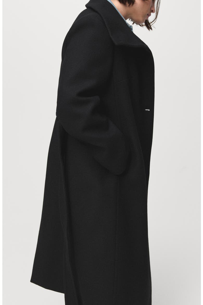 Manteco Virgin Wool Blend Coat, Alternate, color, BLACK