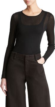 Vince Semisheer Rib Long Sleeve Top