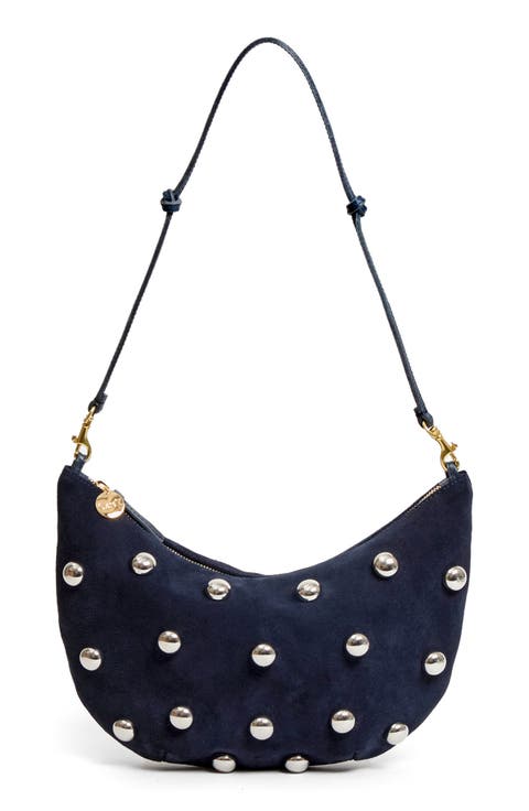 Lune Studded Leather Shoulder Bag