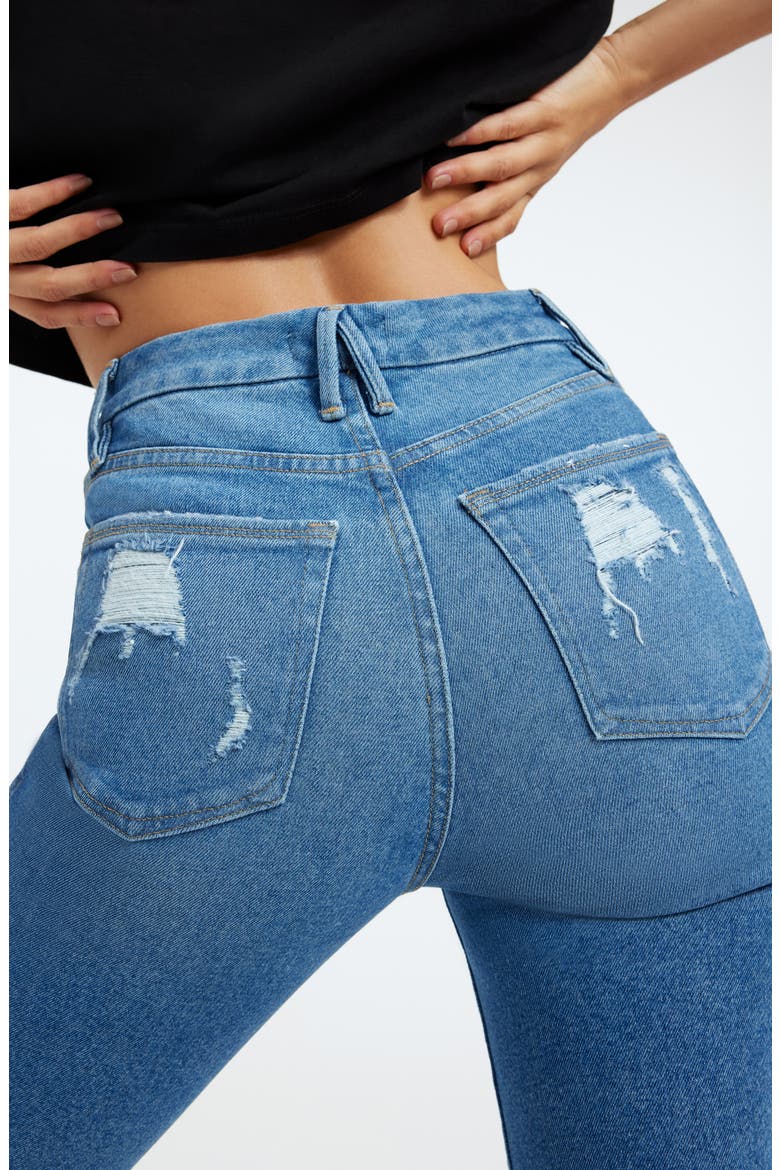 Good Curve High Waist Distressed Straight Leg Jeans, Alternate, color, BLUE312
