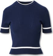 rag & bone Kassy Rib Short Sleeve Sweater