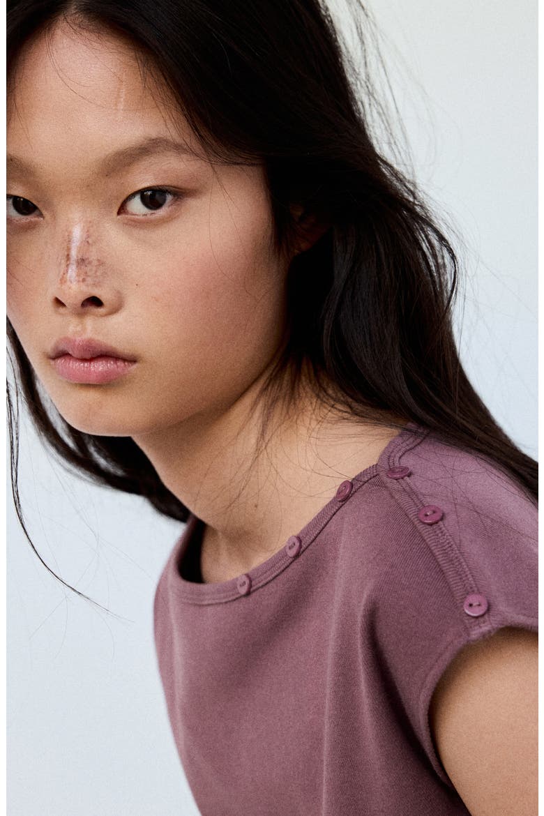 Boat Neck Cotton Tee, Alternate, color, LIGHT/PASTEL PURPLE