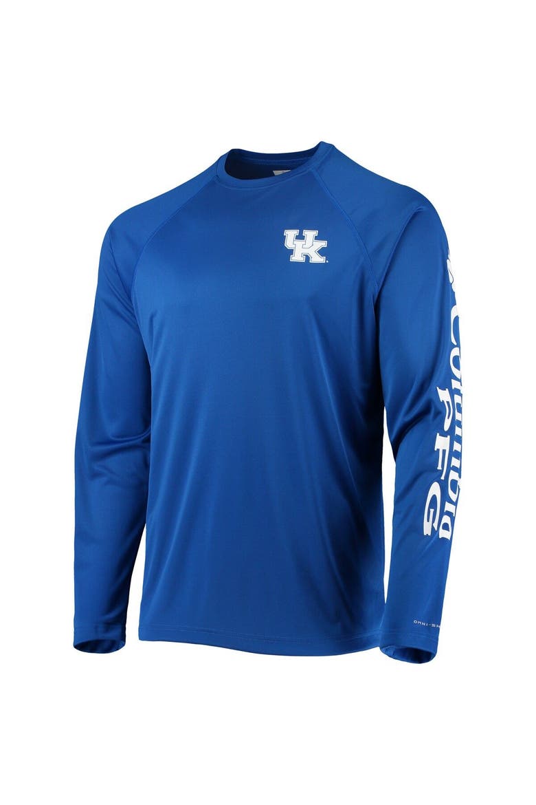 Men's Columbia Royal Kentucky Wildcats Terminal Tackle Omni-Shade Raglan Long Sleeve T-Shirt, Alternate, color, Royal