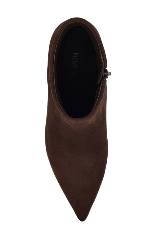 Nine West Serri Block Heel Bootie In Brown