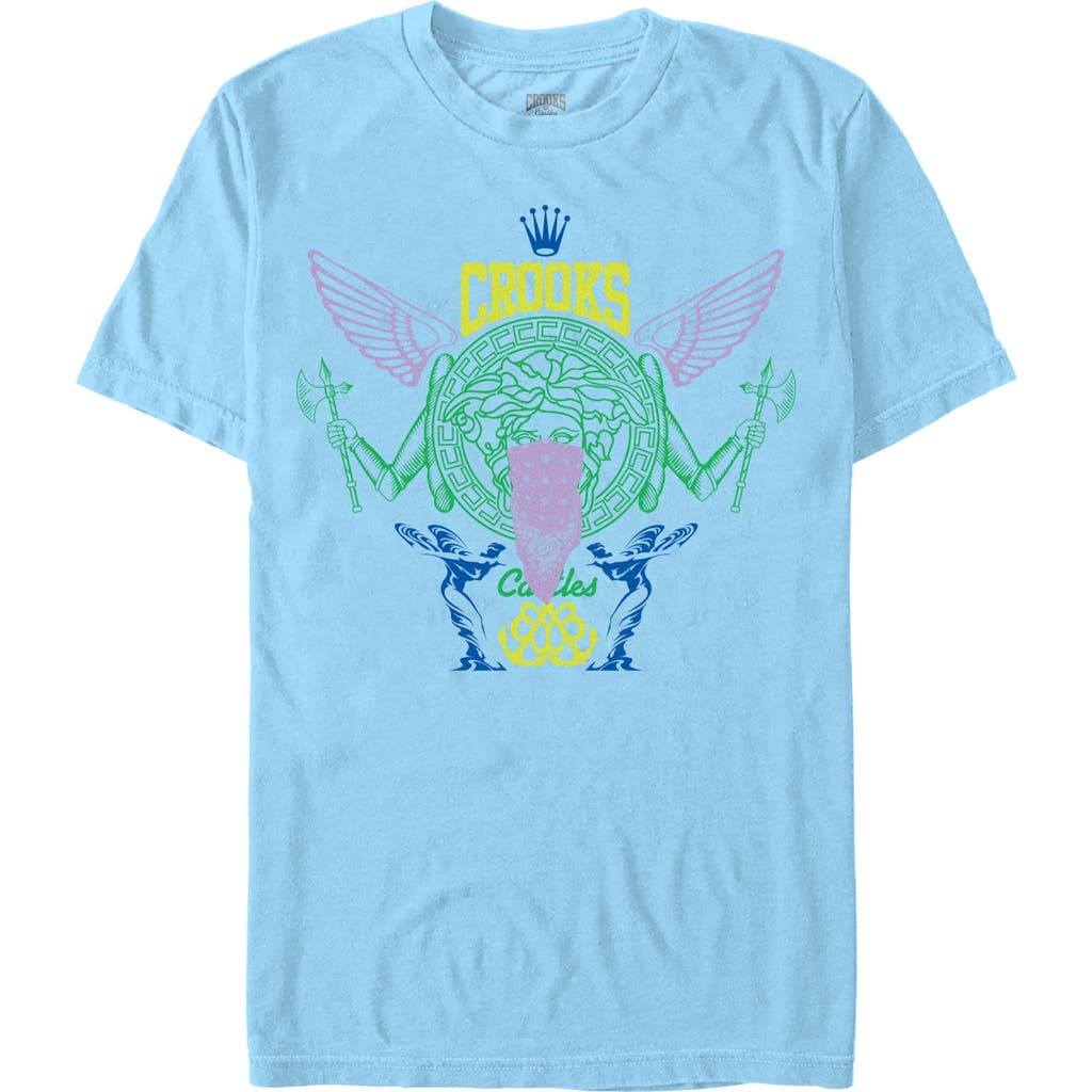Men's Crooks & Castles Abstract Medusa Logo  Graphic T-Shirt in Light Blue  product