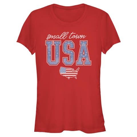 Junior's Lost Gods Small Town USA Map  Graphic T-Shirt