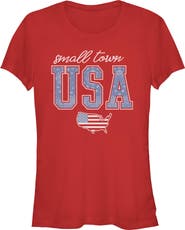 Lost Gods Juniors Lost Gods Small Town USA Map T Shirt