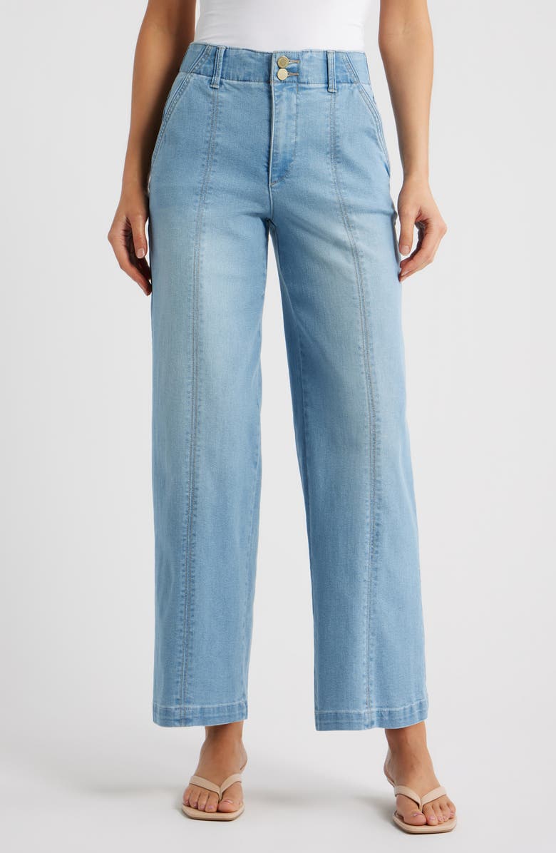 Wit & Wisdom Emma Skyrise Seamed Wide Leg Jeans, Main, color, Powder Blue Artisanal