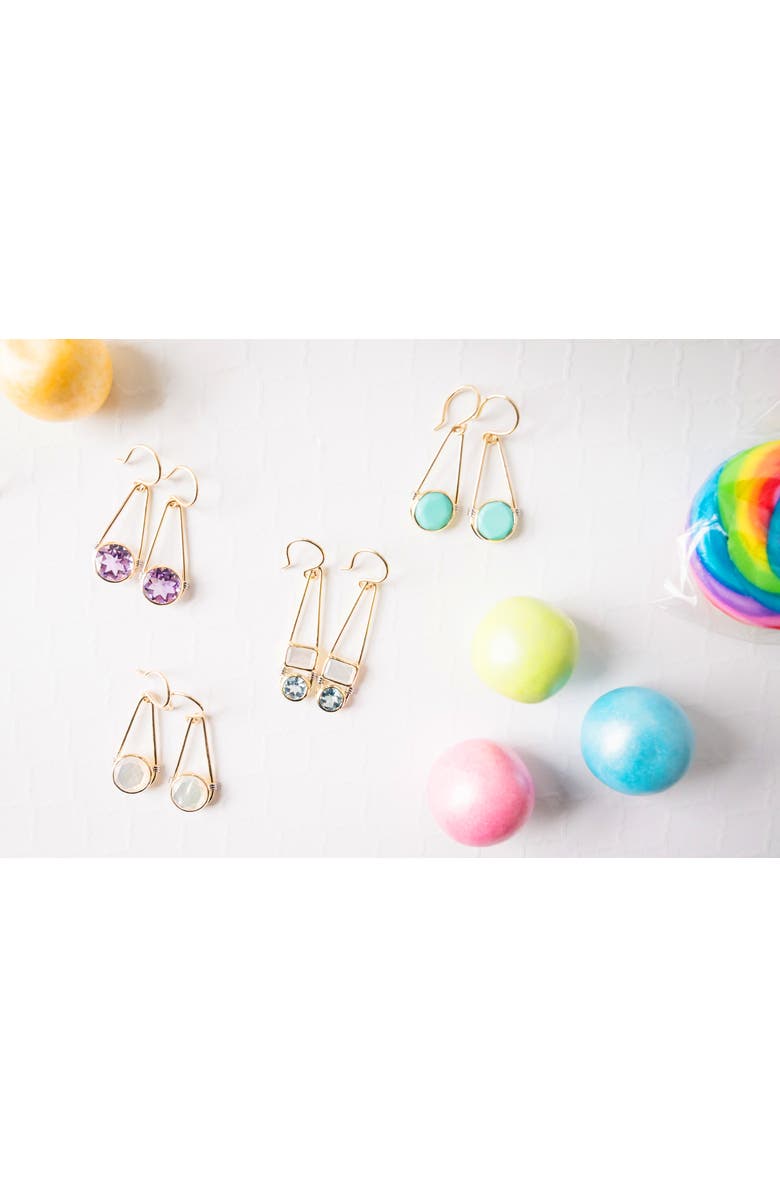 ELLIOT YOUNG "Candy Rush" Double Gemstone Linear Earring, Alternate, color, Pastel Blue