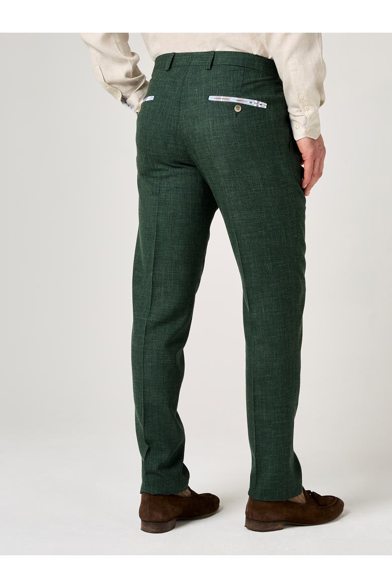 Linen Wool Blend Trousers, Alternate, color, Emerald Green