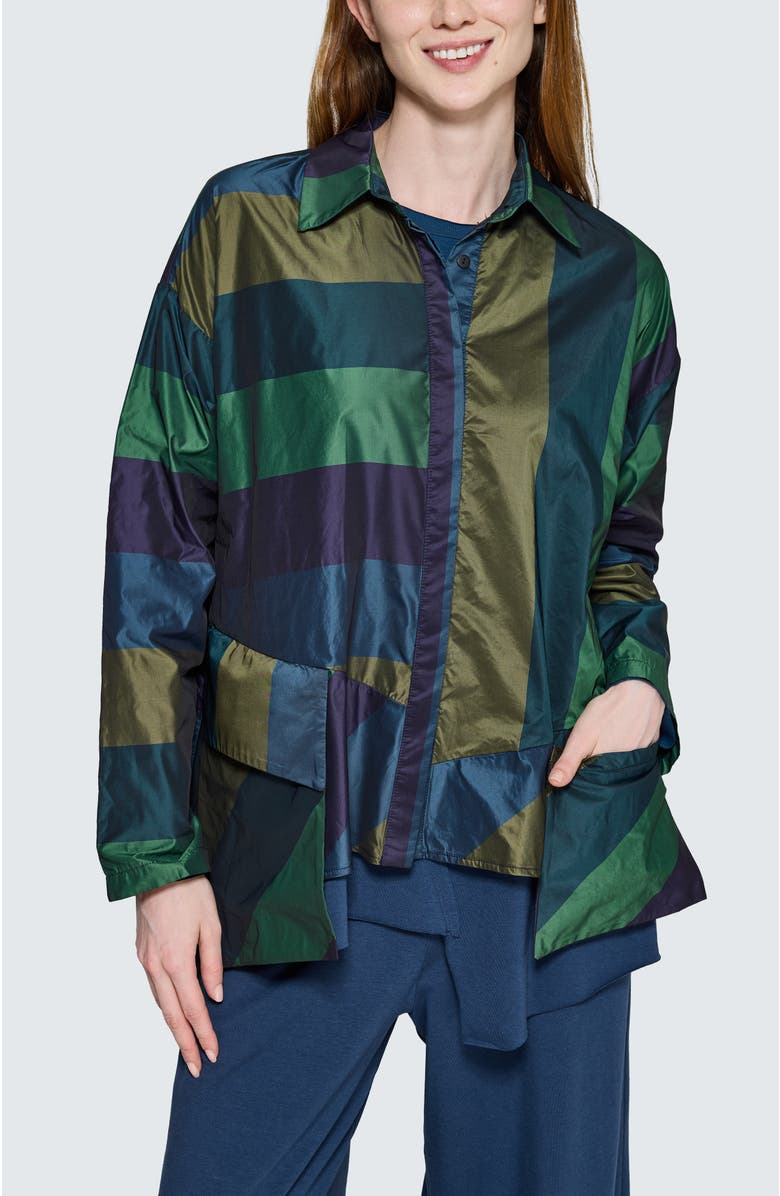 LUUKAA Vivienne Asymmetrical Shirt, Main, color, Oasis Blue