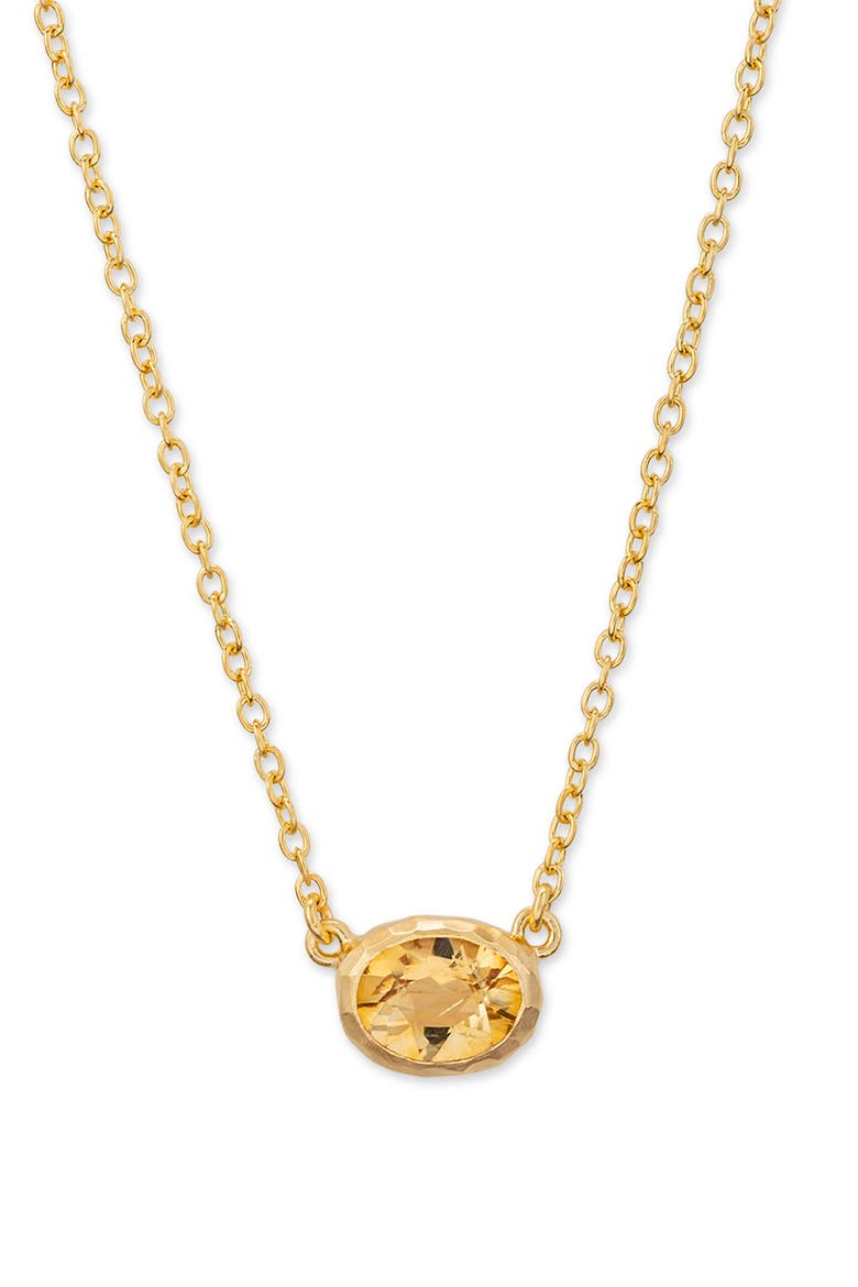 Ellipse Necklace Yellow Citrine Quartz. Handmade in Italy, Main, color, Citrine