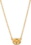 Eloise Jewelry Ellipse Necklace Yellow Citrine Quartz. Handmade in Italy