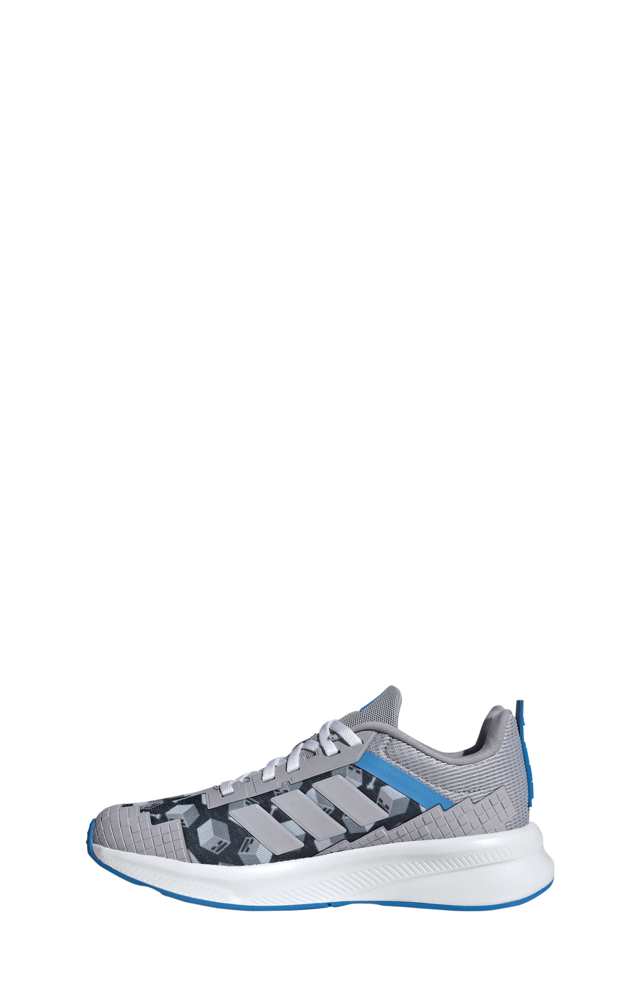 adidas x Minecraft<sup>®</sup> Kids' Fortarun 4.0 Sneaker, Alternate, color, Glory Grey/ Lucid Ray Blue