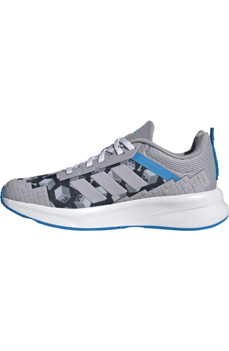 adidas x Minecraft<sup>®</sup> Kids' Fortarun 4.0 Sneaker, Alternate, color, Glory Grey/ Lucid Ray Blue