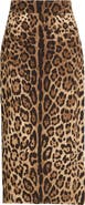 Dolce&Gabbana Leopard Print Stretch Cady Pencil Skirt