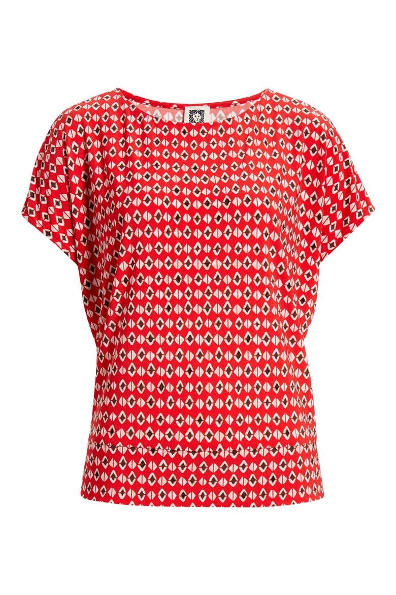Print Top, Alternate, color, BEGONIA RED
