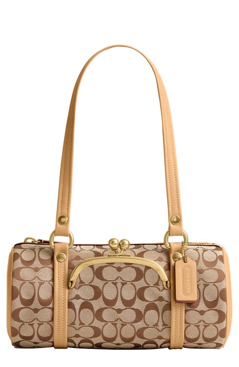 Originals Kisslock Signature Jacquard Barrel Bag