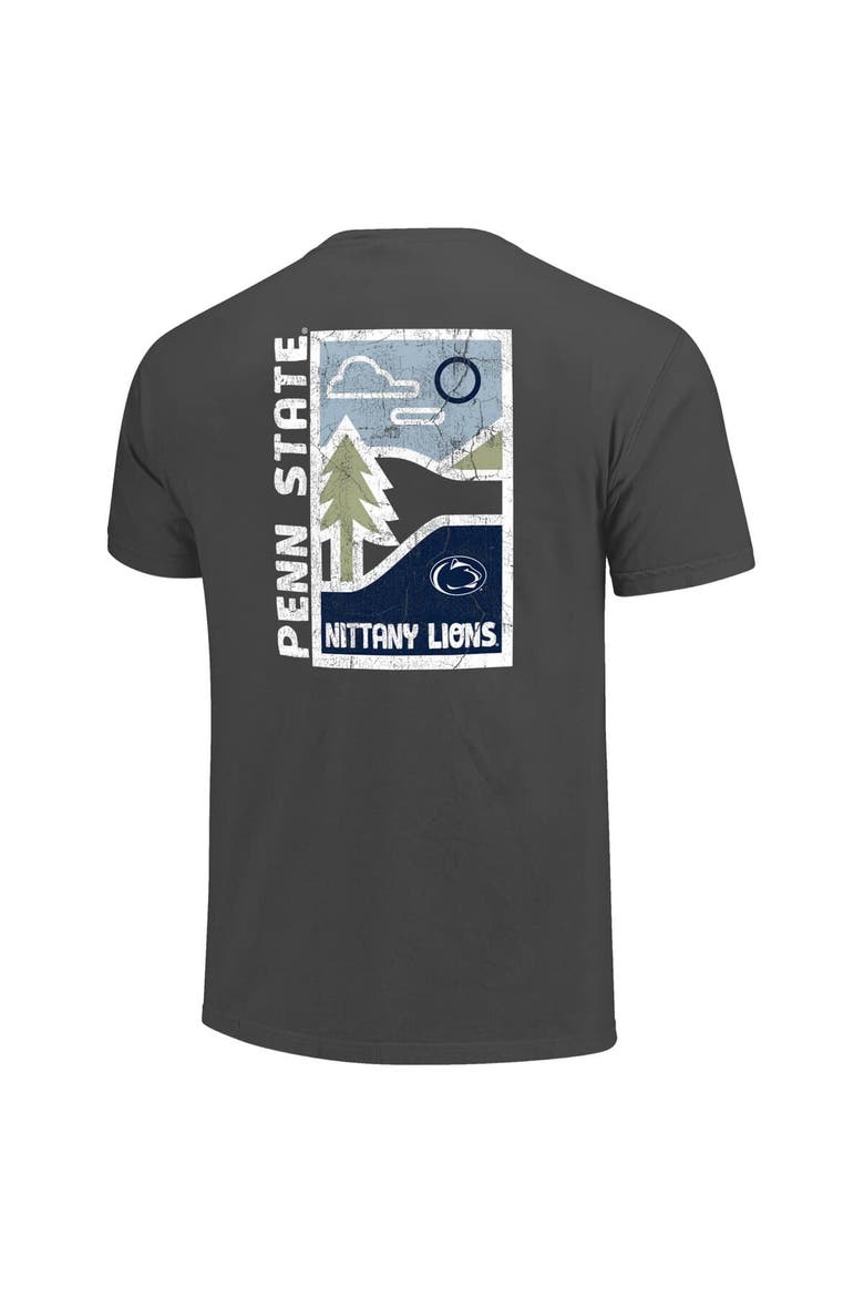 Men's  Graphite Penn State Nittany Lions Comfort Colors Minimal Vista Distressed Graphics T-Shirt, Alternate, color, Graphite
