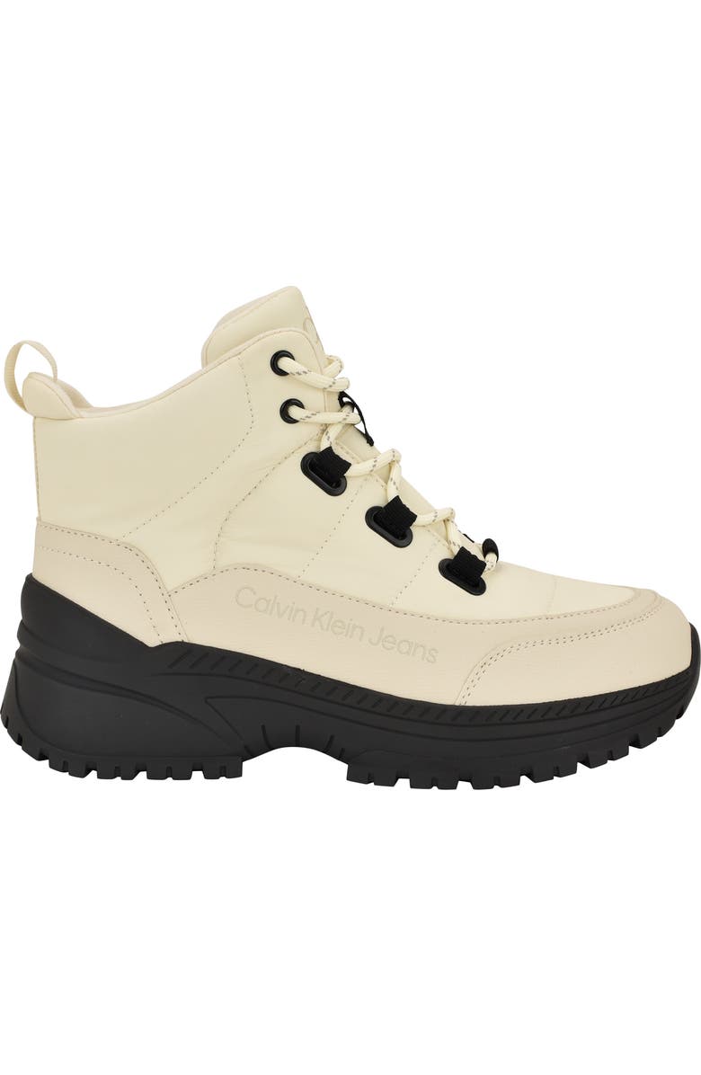 Calvin Klein Noanne Quilted Winter Boot, Alternate, color, Ivory