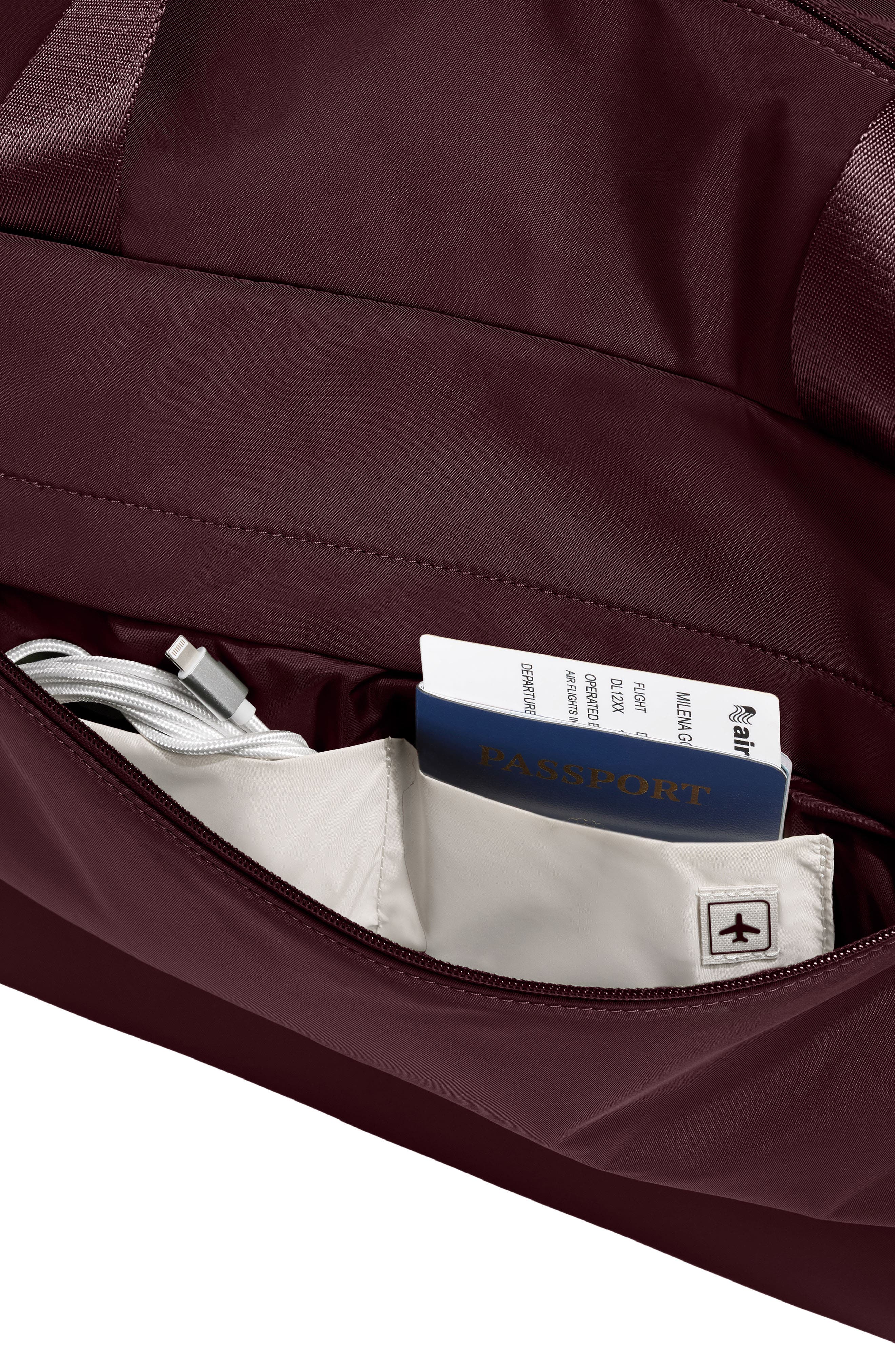 Featherlight Weekend Bag (Nordstrom Exclusive), Alternate, color, OXBLOOD RED