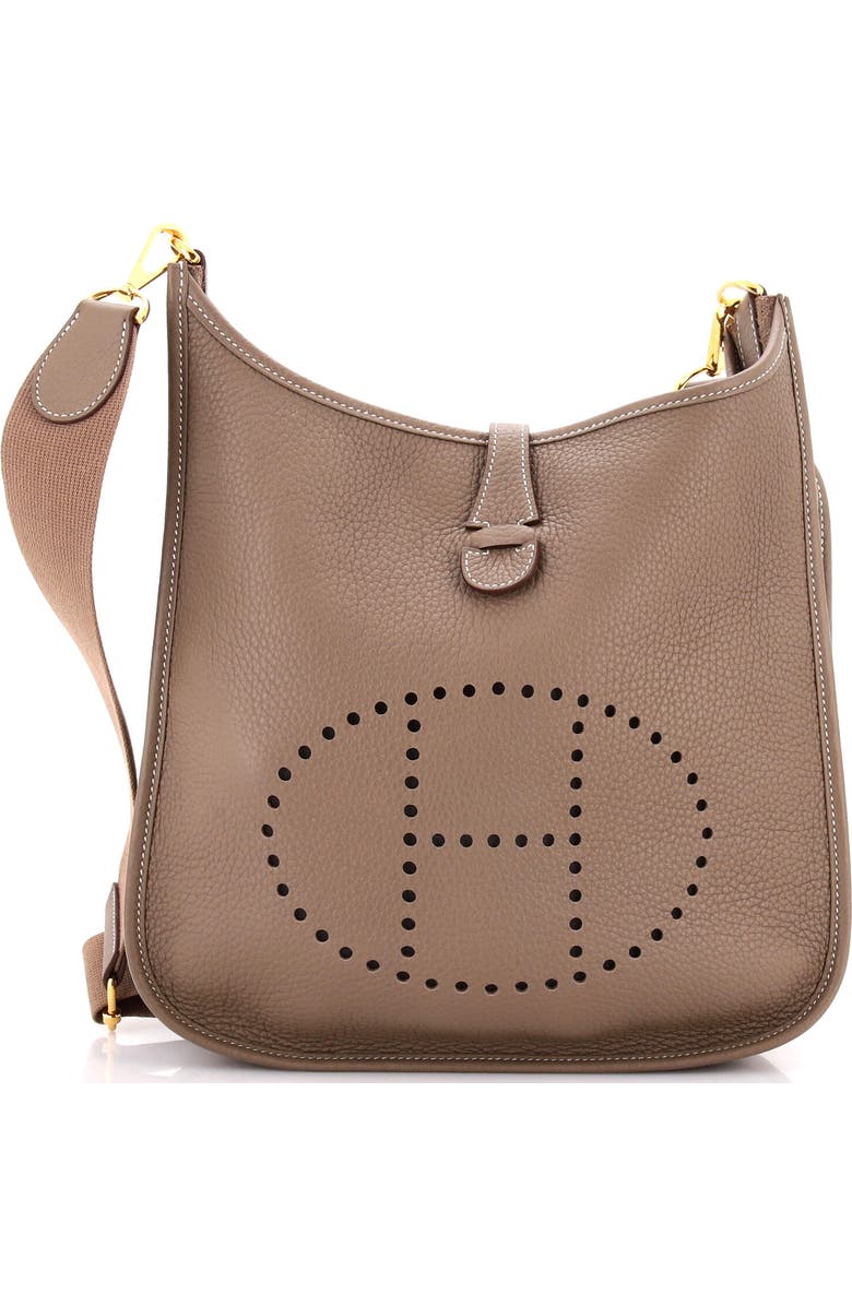 Pre-Owned Hermes Evelyne Bag Gen III Clemence PM, Main, color, Etoupe