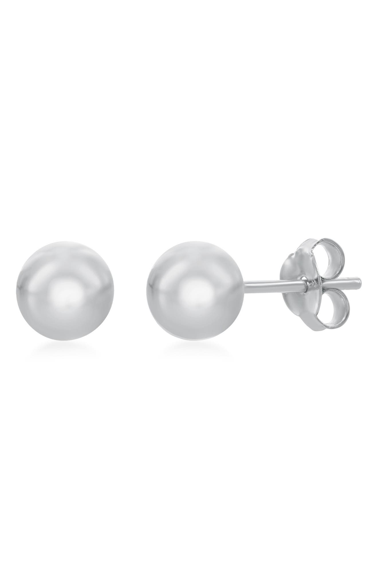 SIMONA Sterling Silver 6mm Ball Stud Earrings