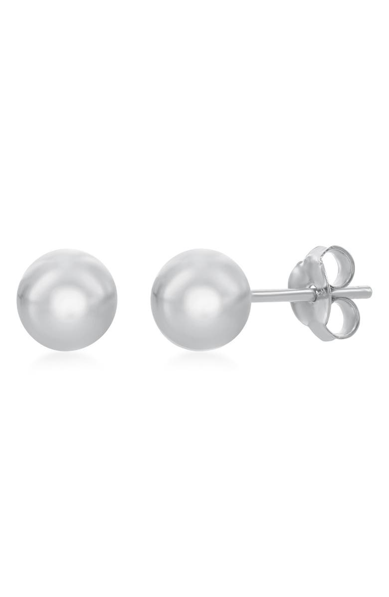 SIMONA Sterling Silver 6mm Ball Stud Earrings, Main, color, Silver
