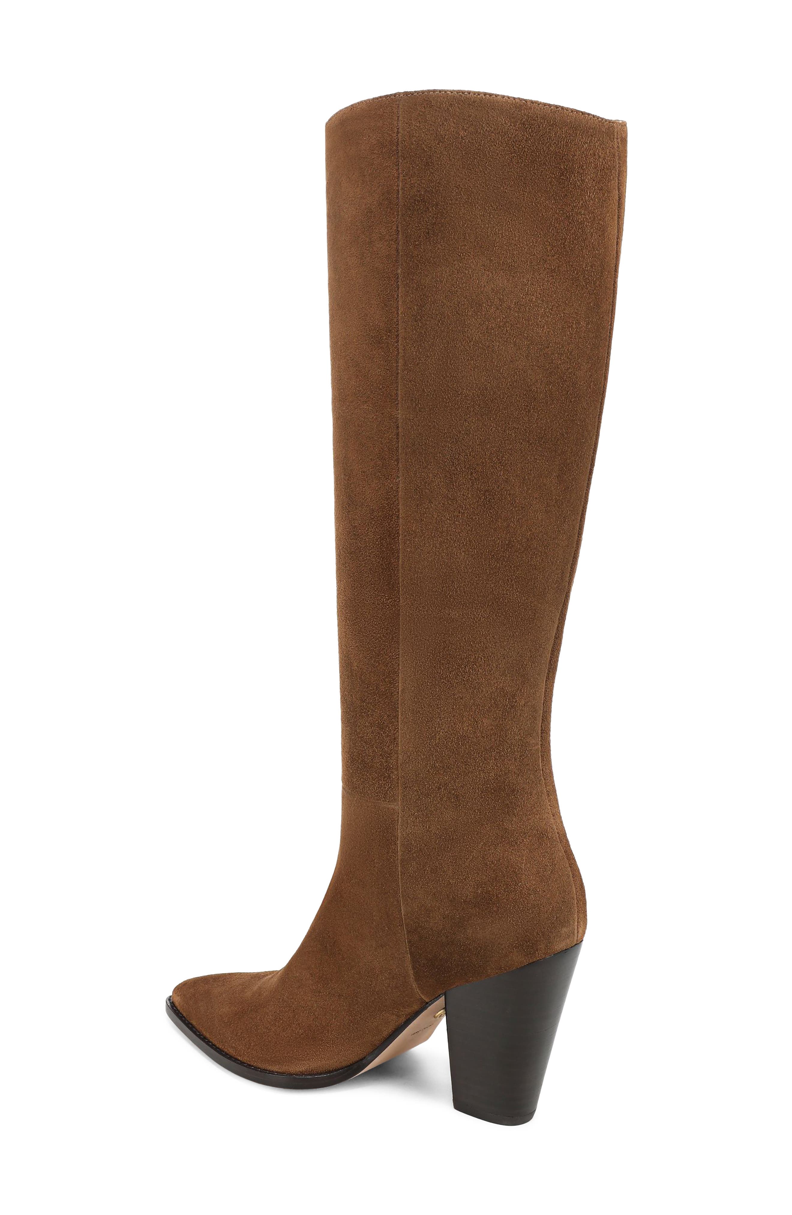 Levanne Leather Knee High Boot, Alternate, color, CHESTNUT SUEDE