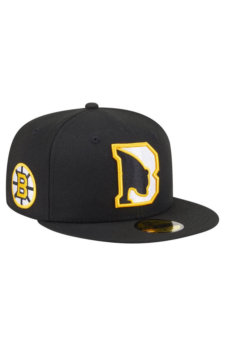 New Era Men's New Era  Black Boston Bruins Deceptor 59FIFTY Fitted Hat, Main, color, 