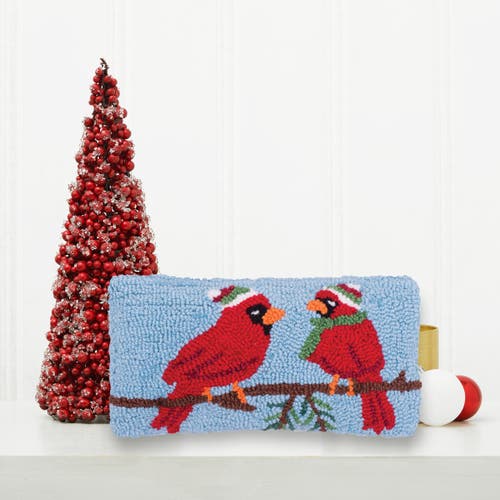 C & F Home C&f Home Winter Cardinal Hooked Small/petite Christmas Holiday Accent Pillow, 6" X 12" In Red