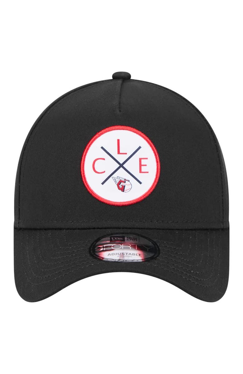 New Era Men's New Era Black Cleveland Guardians 9FORTY A-Frame Adjustable Hat, Alternate, color, 