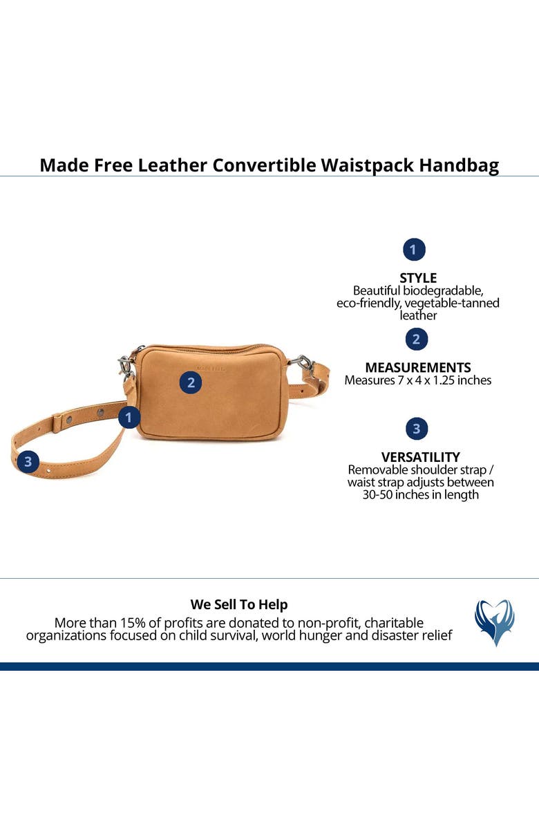 Made Free Leather Convertible Waistpack Handbag, Alternate, color,