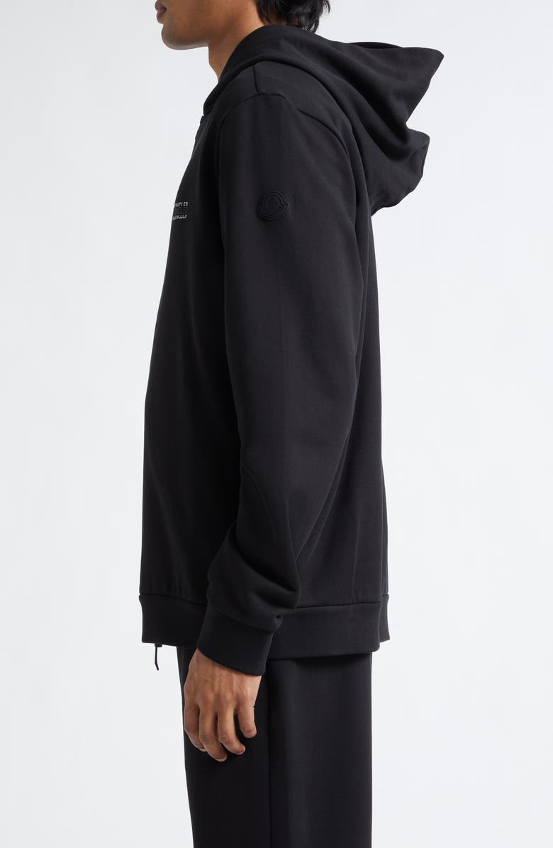 Moncler Cotton Zip Hoodie, Alternate, color, Black